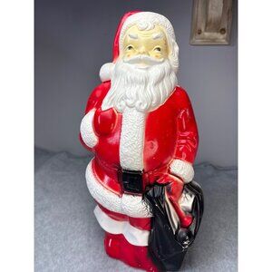 Blow Mold Santa Claus Light-Up 13" tall Decoration Vintage 1960s
